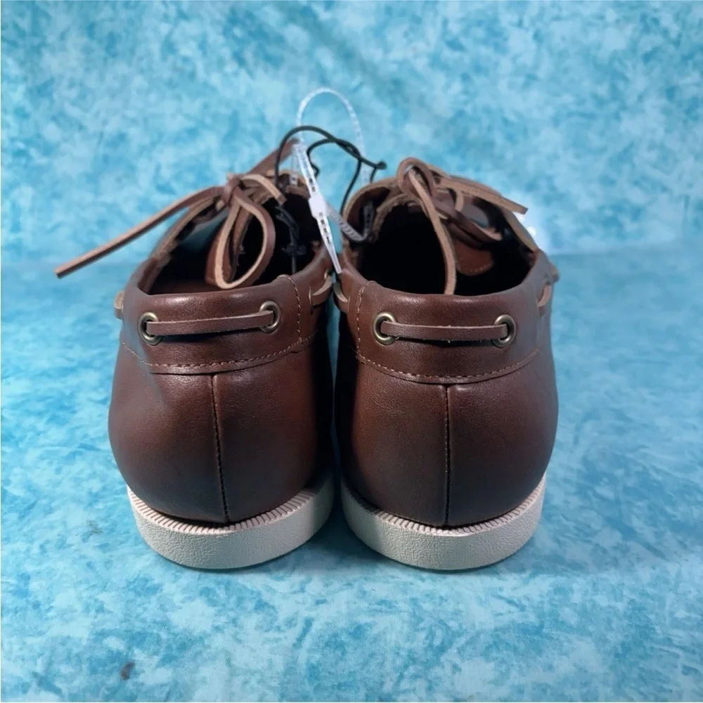 Tommy Hilfiger Brown Faux Brown Leather Boat Shoe Loafers Men’s Size 10